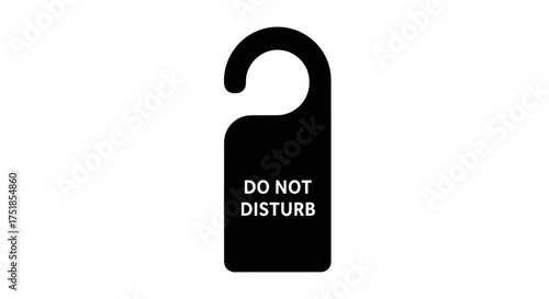 Black Do Not Disturb Door Hanger Sign with White Text.