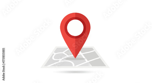 Red Location Pin on a Stylized Map.