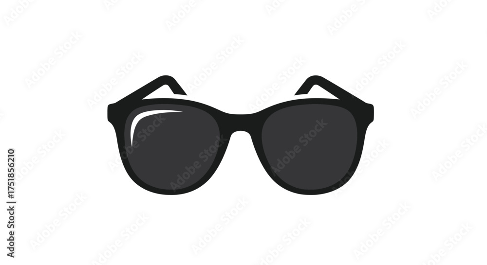 Fototapeta premium Classic black sunglasses with dark lenses and thick frames.