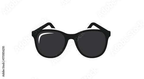 Classic black sunglasses with dark lenses and thick frames.