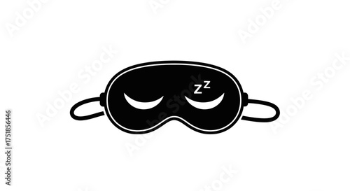Black Sleep Mask with Zzz Symbol for Restful Sleep.
