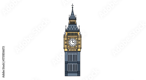Iconic Big Ben Clock Tower London Landmark.