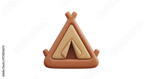 Miniature Clay Teepee Tent Sculpture with Earthy Tones.