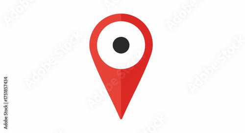 Red location pin icon with black dot center.