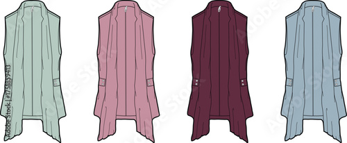 Colorful Open Front Vest Collection Stylish Sleeveless Cardigans for Women