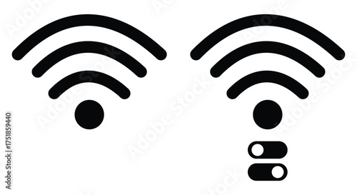 Wi-Fi and Wireless Network Icon Set – 25 Vector Symbols for Internet Connection, Signal Strength, and Remote Access
