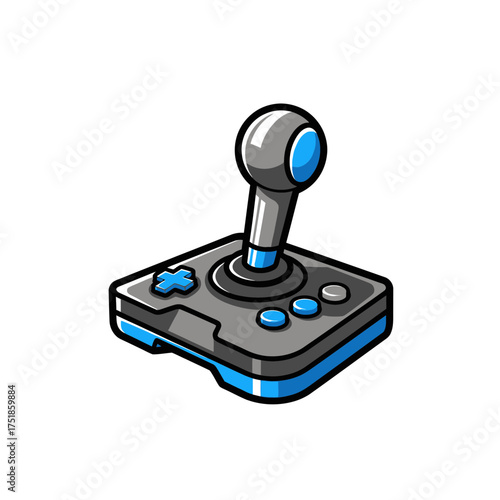 Isometric Illustration of a Gaming Joystick Perfect for Game Design and Retro Gaming Projects