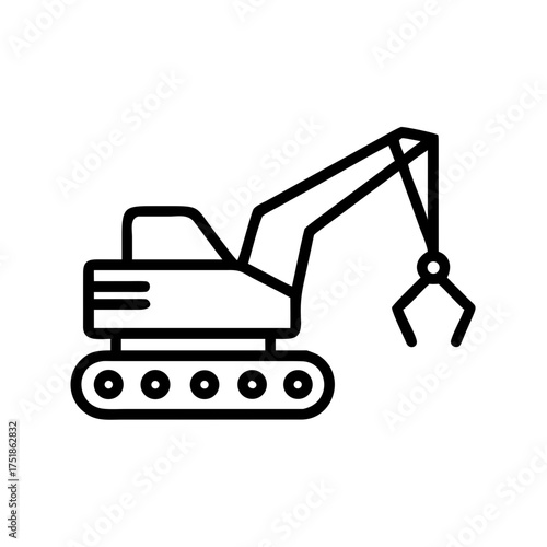 Claw machine icon, a crane for grabbing objects