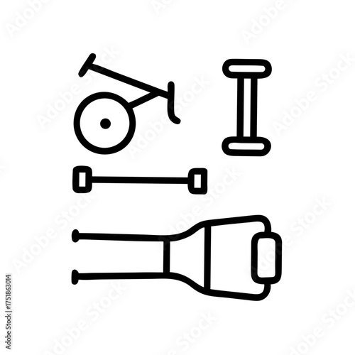 Fitness equipment including ab roller, dumbbells, and resistance band