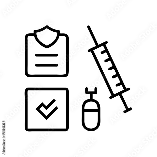 Illustration of vaccination record and syringe