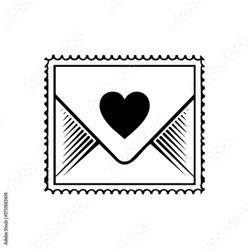 Romantic envelope with heart stamp representing love letters, affection, and heartfelt messages for Valentine’s Day or anniversaries.
