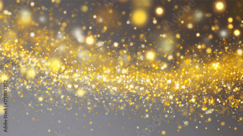 A shimmering background with golden and white bokeh lights, creating a festive and elegant atmosphere