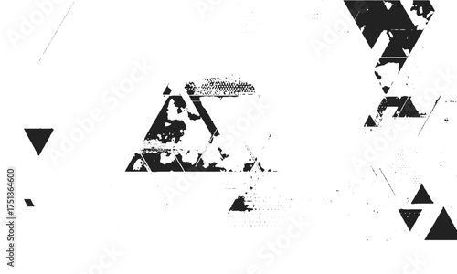 Glitch distorted grunge layer with noise destroyed texture overlay vector. Distorted glitch texture with noise and grunge overlay distressed background  