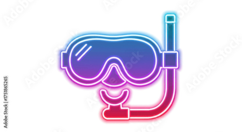 Neon Glow Snorkel Mask and Tube for Underwater Exploration.