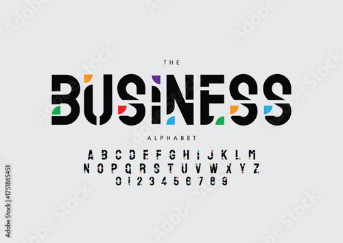 Abstract digital technology logo font alphabet. Minimal modern urban fonts for logo, brand etc. Typography typeface uppercase lowercase and number. vector illustration