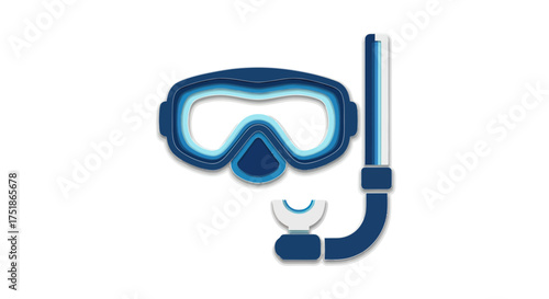 Blue Snorkel Mask and Tube for Underwater Exploration.