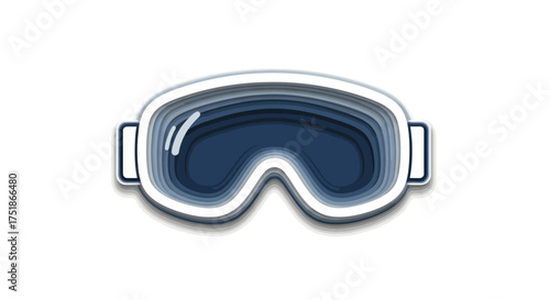 White Frame Ski Goggles with Dark Lenses for Winter Sports.