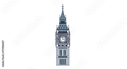 Iconic Big Ben Clock Tower a Famous London Landmark.
