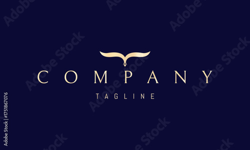 A vector golden logo featuring an abstract image: a whale tail rising from the water, symbolizing freedom, nature, and oceanic harmony.