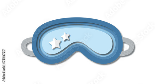 Blue Sleep Mask with Star Decorations for Comfortable Rest.