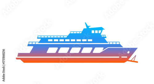 Modern Passenger Ferry with Gradient Color Scheme.