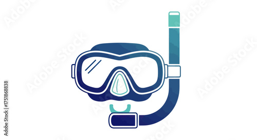 Blue and Teal Snorkel Mask and Tube for Underwater Exploration.