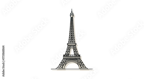 Iconic Eiffel Tower illustration a famous Parisian landmark.
