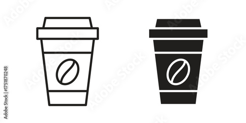 coffee cup icon. Monochrome simple icons for templates, web design
