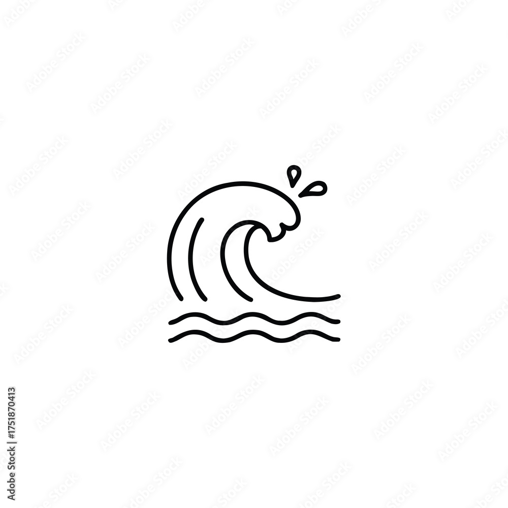 Naklejka premium Curling Wave Icon