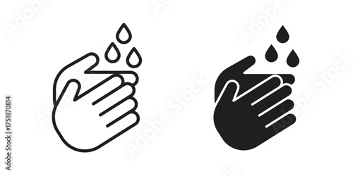 Wash hands icon. Monochrome simple icons for templates, web design
