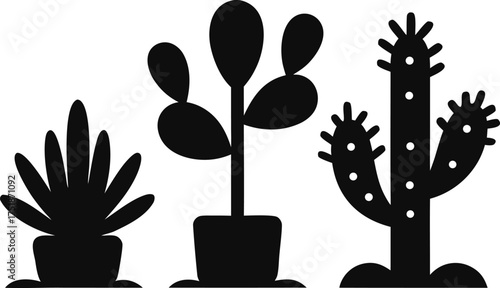 Cute Desert Plant Trio Vector for Crafting