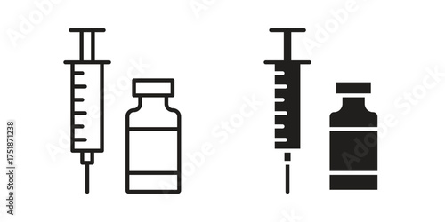 Vaccine vial icon. Monochrome simple icons for templates, web design