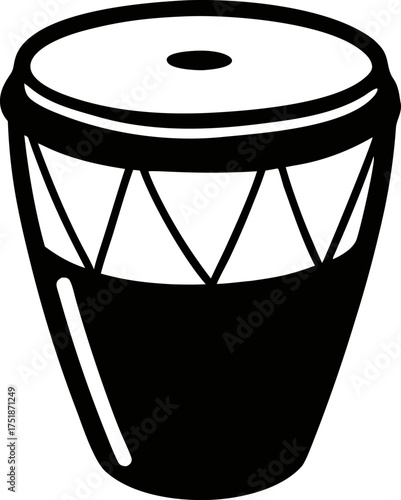 Minimalist Musical Conga Drum Illustration