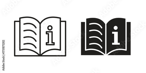 User guide icon. Monochrome simple icons for templates, web design