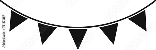 Minimal Bunting Flags Vector Illustration