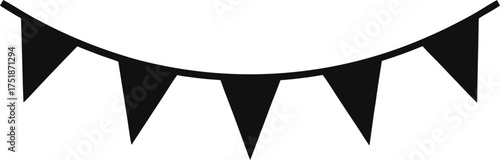 Simple Celebration Garland Flags Vector Graphic