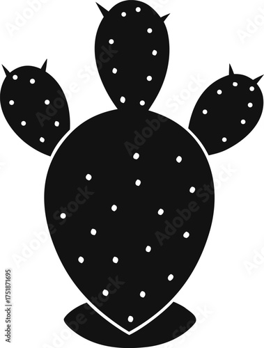 Stylish Prickly Pear Cactus Vector Illustration