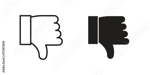 Thumbs down icon. Monochrome simple icons for templates, web design