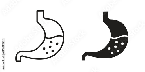 Stomach icon. Monochrome simple icons for templates, web design