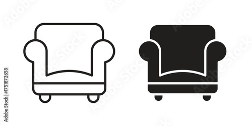 Sofa icon. Monochrome simple icons for templates, web design