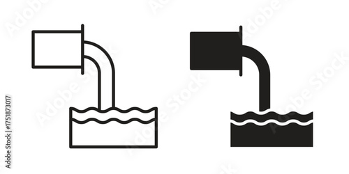 Sewage icon. Monochrome simple icons for templates, web design