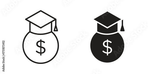 Scholarship icon. Monochrome simple icons for templates, web design