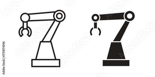 Robot arm icon. Monochrome simple icons for templates, web design