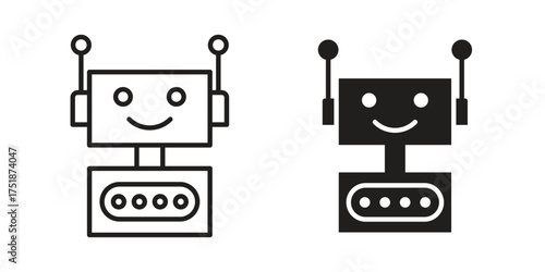 Robot icon. Monochrome simple icons for templates, web design