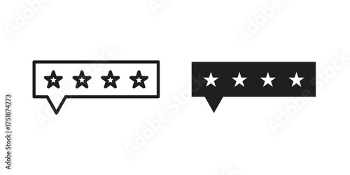 Review icon. Monochrome simple icons for templates, web design