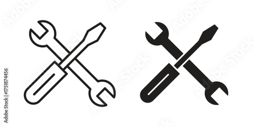 Repair icon. Monochrome simple icons for templates, web design
