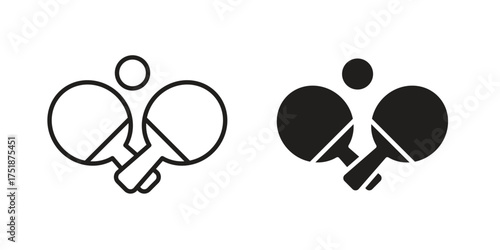 Ping pong icon. Monochrome simple icons for templates, web design