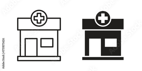 Pharmacy icon. Monochrome simple icons for templates, web design