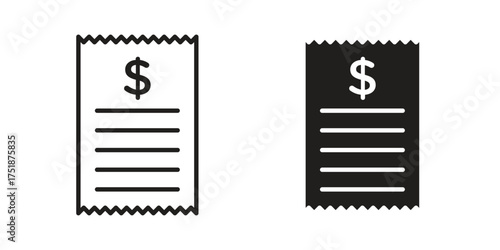 Payment receipt icon. Monochrome simple icons for templates, web design