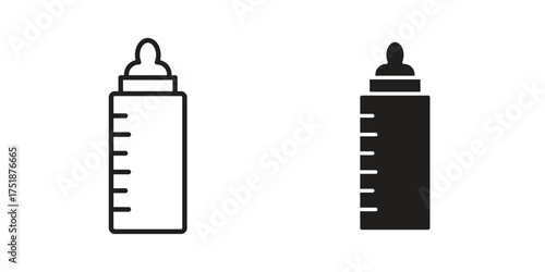 Milk bottle icon. Monochrome simple icons for templates, web design